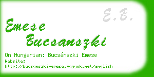 emese bucsanszki business card